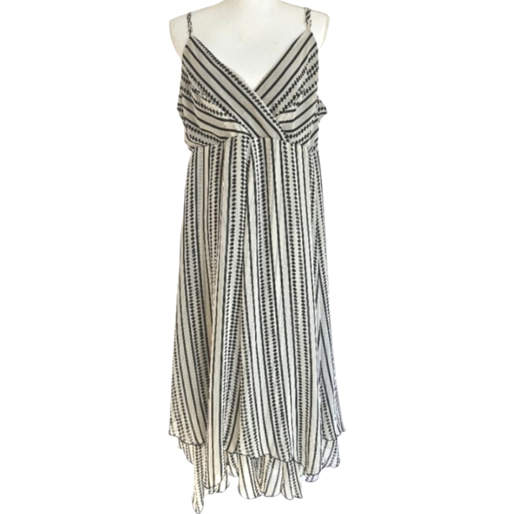 Midnight Velvet Black and White stripped Formal Dress size XL